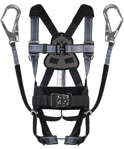 ハーピー 新規格適合完了 アルミ合金 軽量 フルハーネス ダブルランヤード 2丁掛け 胴ベルト 胴当てベルト フルセット ワンタッチバックル 安全帯 墜落制止用器具 反射ベルト 選定に迷わないフリーサイズ 9 ee 302 c 1