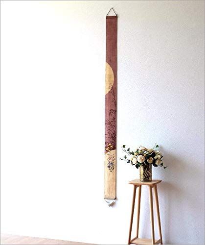 タペストリー おしゃれ 和風 和モダン 麻 縦長 細タペストリー 秋七草 wlj 6693 c 09 e 4 70