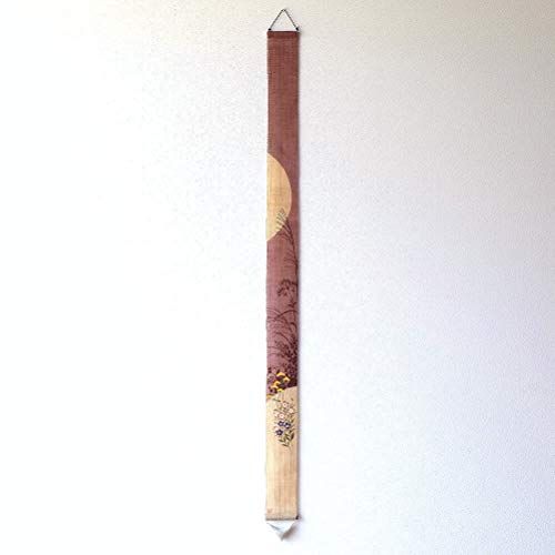 タペストリー おしゃれ 和風 和モダン 麻 縦長 細タペストリー 秋七草 wlj 6693 c 09 e 4 70