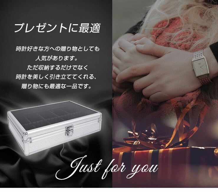  時計収納ケース 10本 アルミ 高耐久性 クッション付き メンズ レディース ウォッチケース シルバー 8642 fa 5 e その他 キッチン 食器