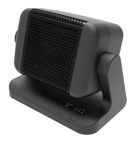 最新 小型 コンパクト セラミックヒーター 300 W 電波式 人感センサー搭載 ブラック 黒 SC CH 25 BK 3 abd 7 d