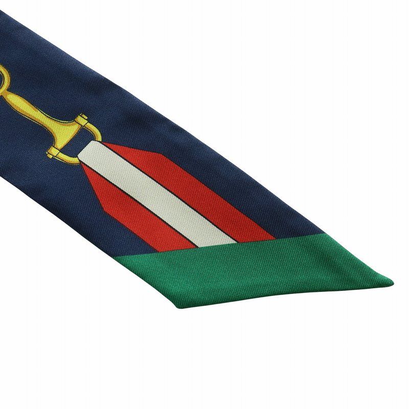グッチ GUCCI スカーフ ネックボウ 絹 シルク GG ホースビット 総柄 緑