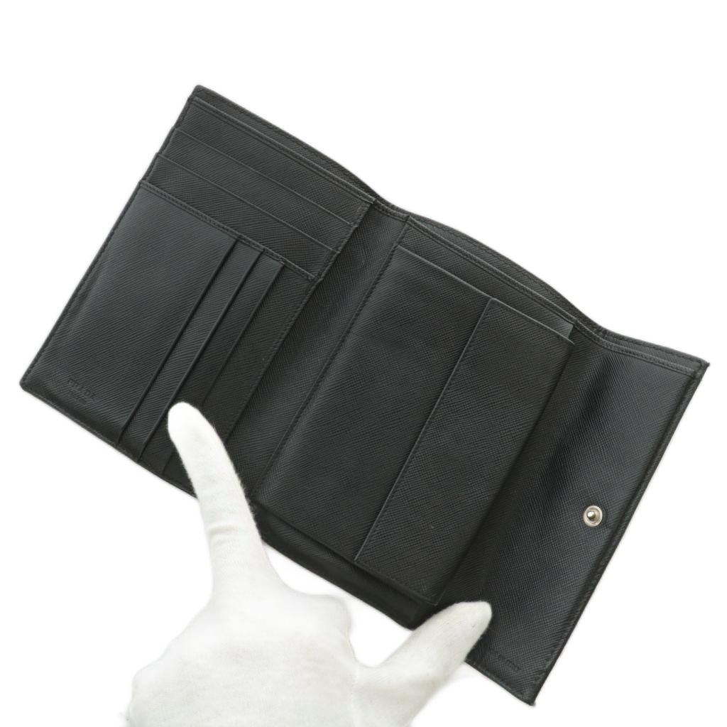 PRADA プラダ 三角プレート 三つ折り レザー ナイロン 折り財布 美品