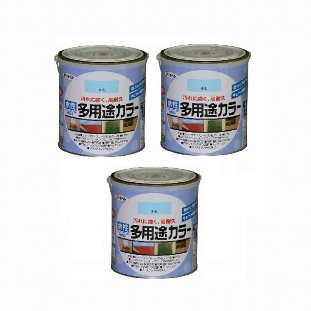 アサヒペン 水性多用途カラー １．６Ｌ 水色 3缶セット