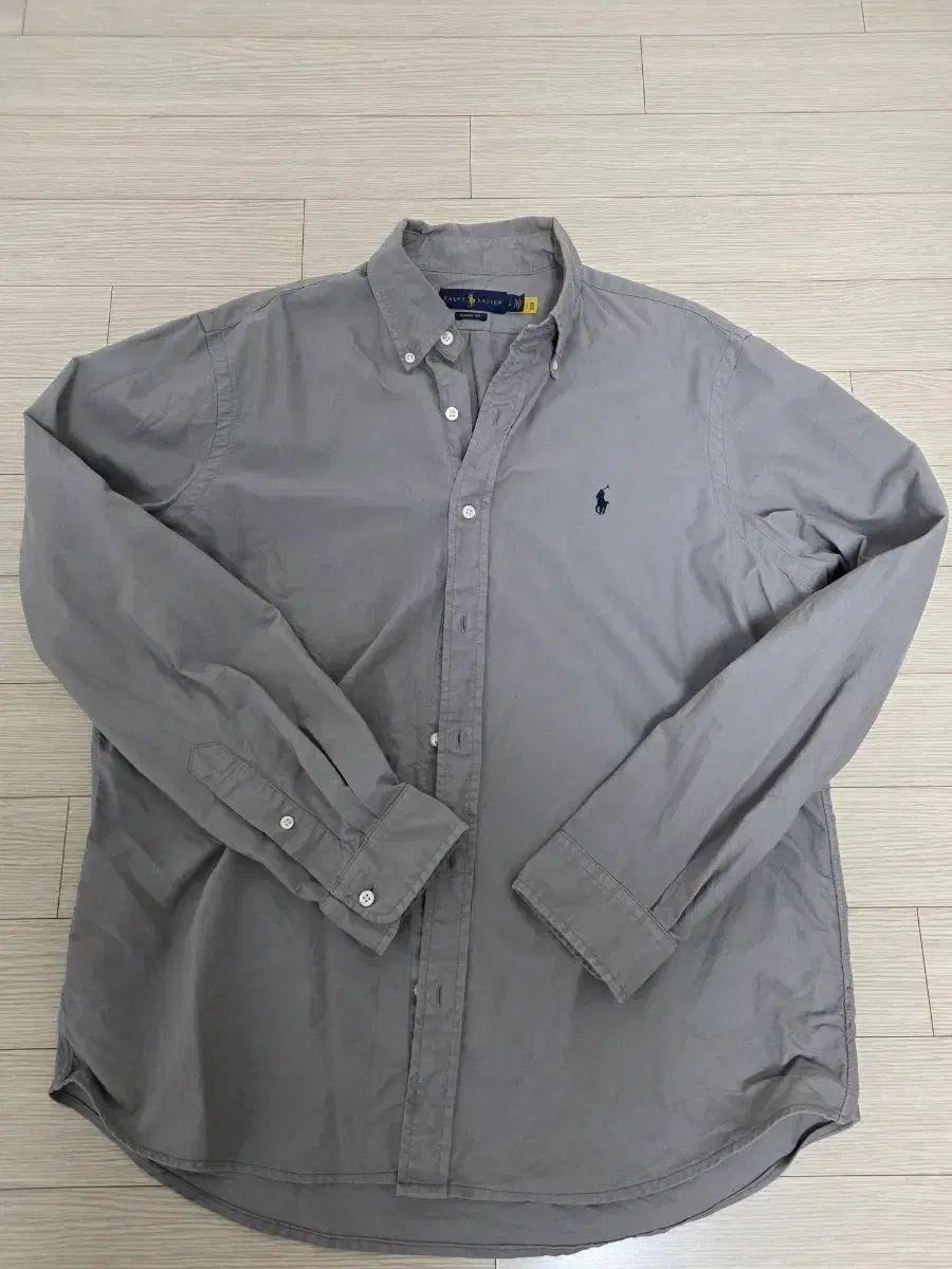 ポロ ガーメントダイ グレー シャツ Classic L