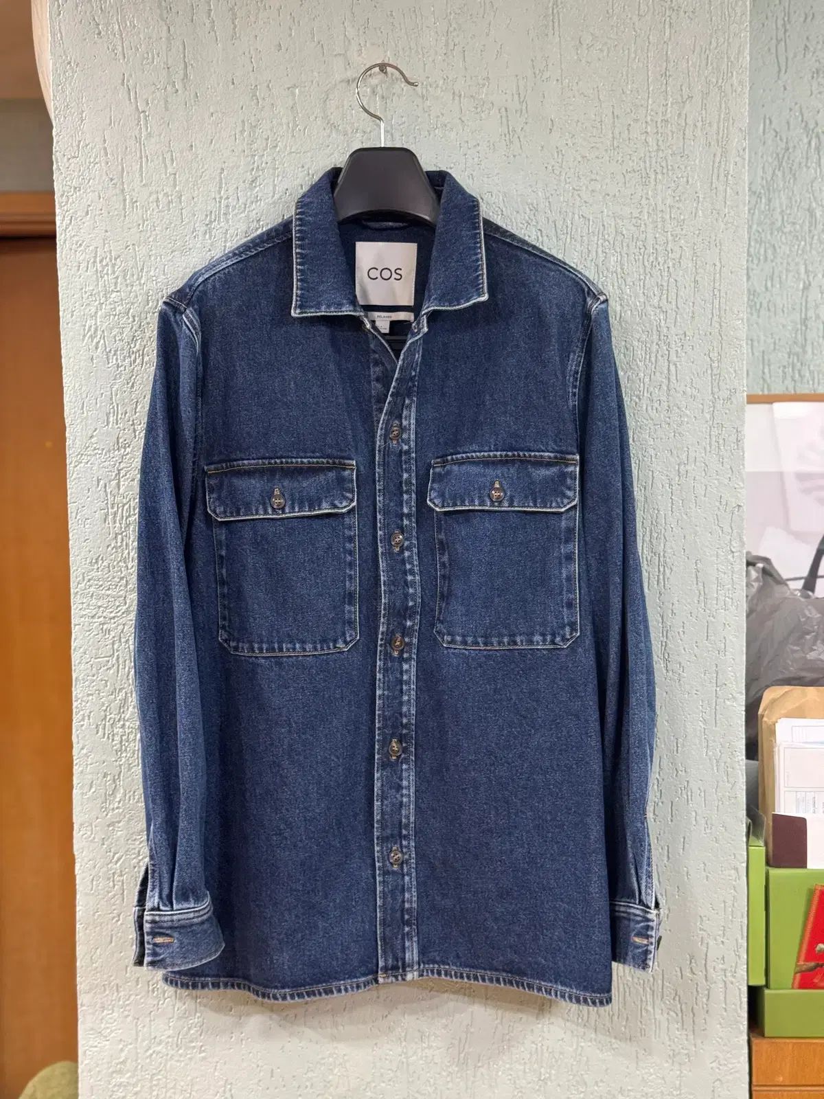 COS リラックスフィット 中 インディゴ デニム シャツジャケット Mサイズ