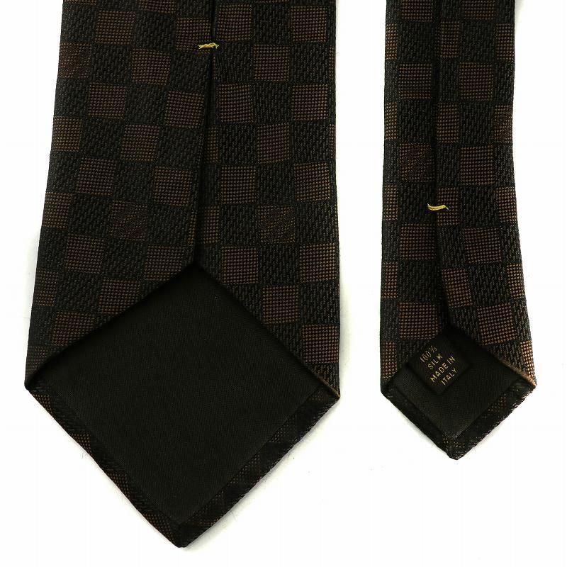 ルイヴィトン LOUIS VUITTON ダミエ ネクタイ 絹 シルク ワイドタイ 総