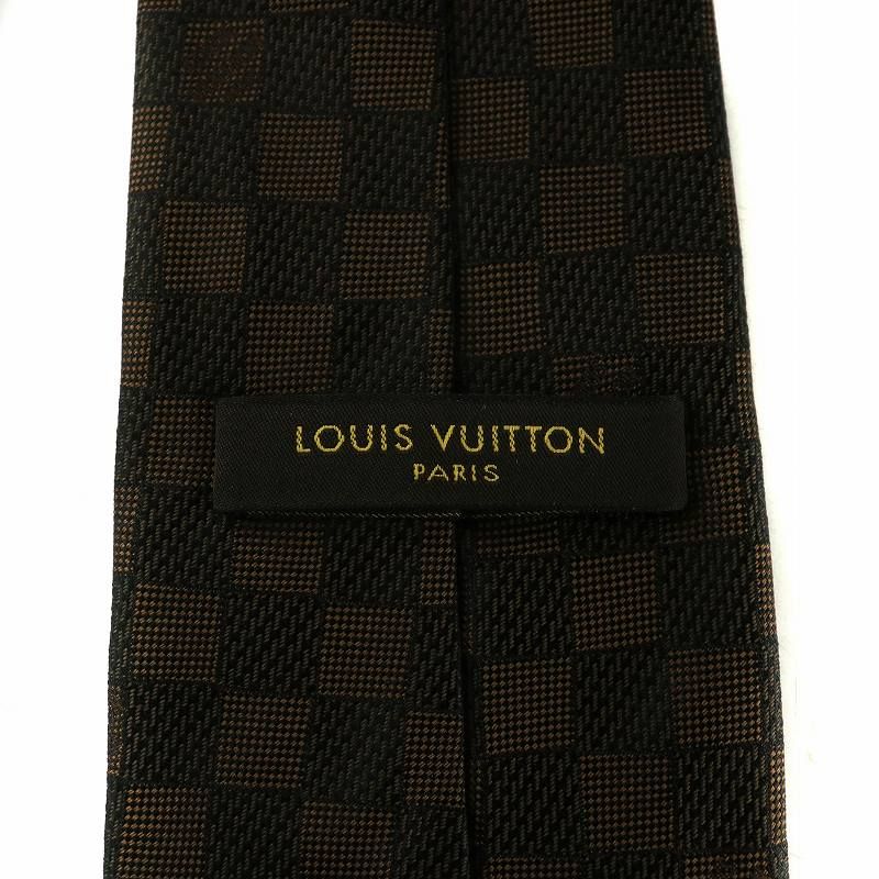 ルイヴィトン LOUIS VUITTON ダミエ ネクタイ 絹 シルク ワイドタイ 総