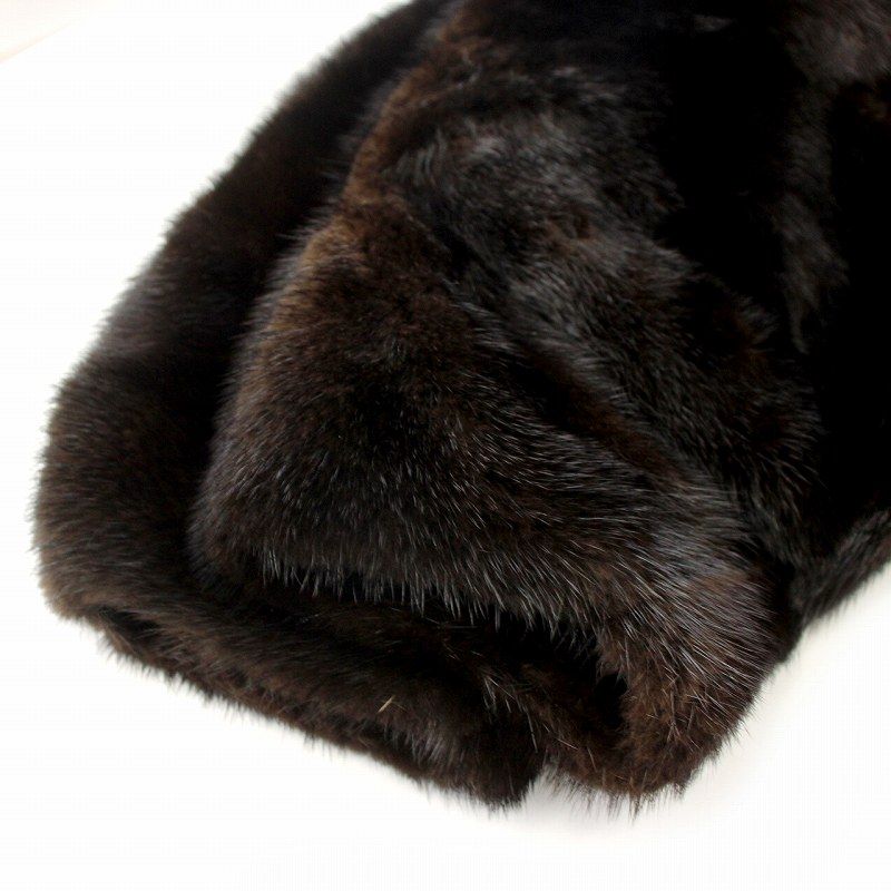 ファーコート ロング ハーフ ミドル ミンク 毛皮 総裏地 11号 黒