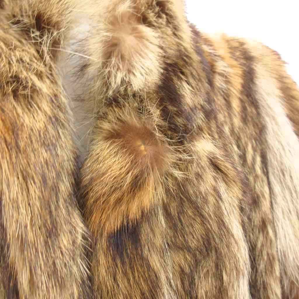 EMBA エンバ ファーコート 毛皮 ラクーン ミドル ハーフ丈 茶 ブラウン