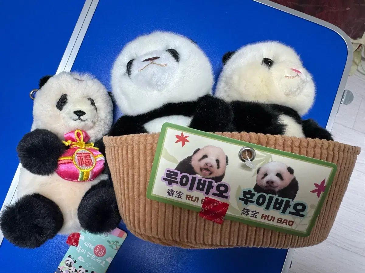 プーバオ 巾着キーホルダー ルイフーイ バスケットぬいぐるみ