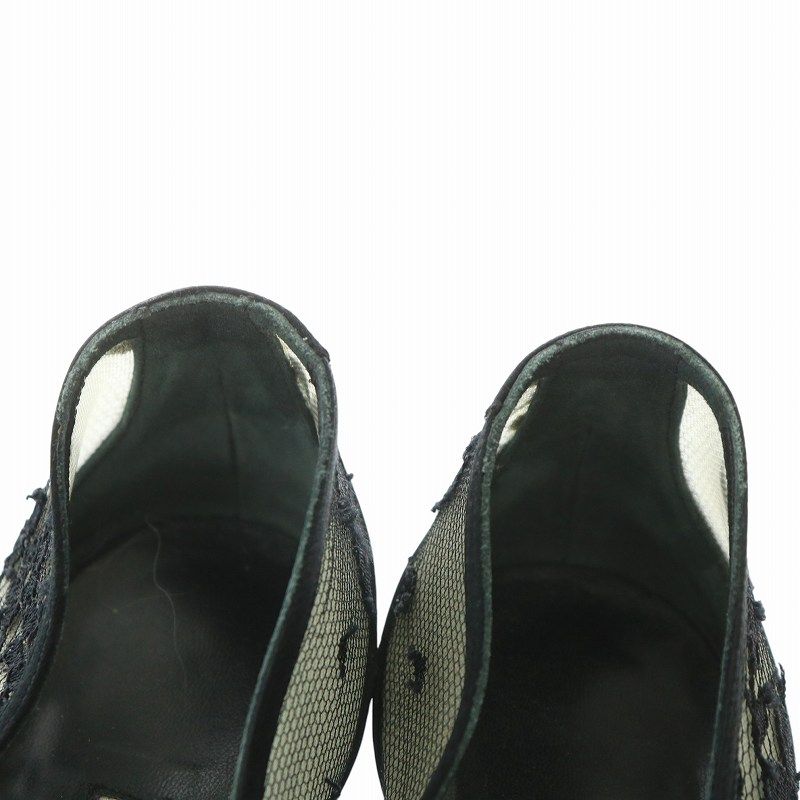 マノロブラニク MANOLO BLAHNIK パンプス レース ポインテッドトゥ