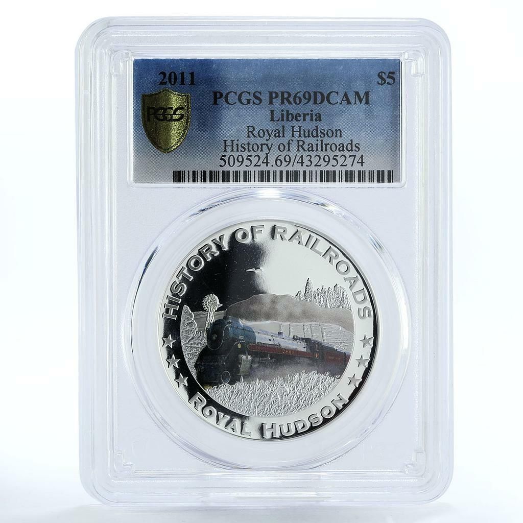 リベリア 5ドル ロイヤルハドソン鉄道 PR69 PCGS 銀貨 2011年 - メルカリ