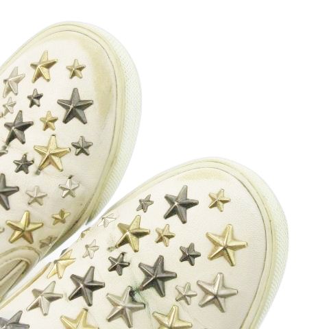 美品！ほぼ新品　ジミーチュウ　スタッズ　スリッポン JIMMY CHOO ジミーチュウ スリッポンシルバースタッズスター