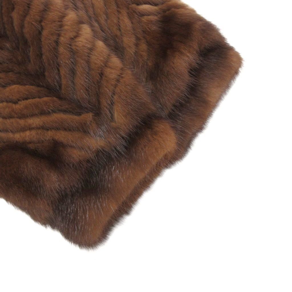 ノーブランド ファーコート ミンク 毛皮 ハーフ丈 13 茶 ブラウン /JS