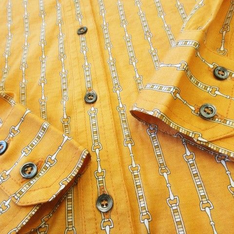 セリーヌ CELINE ヴィンテージ ニットシャツ ブラウス 長袖 コットン