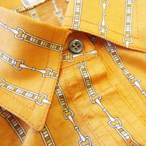 セリーヌ CELINE ヴィンテージ ニットシャツ ブラウス 長袖 コットン