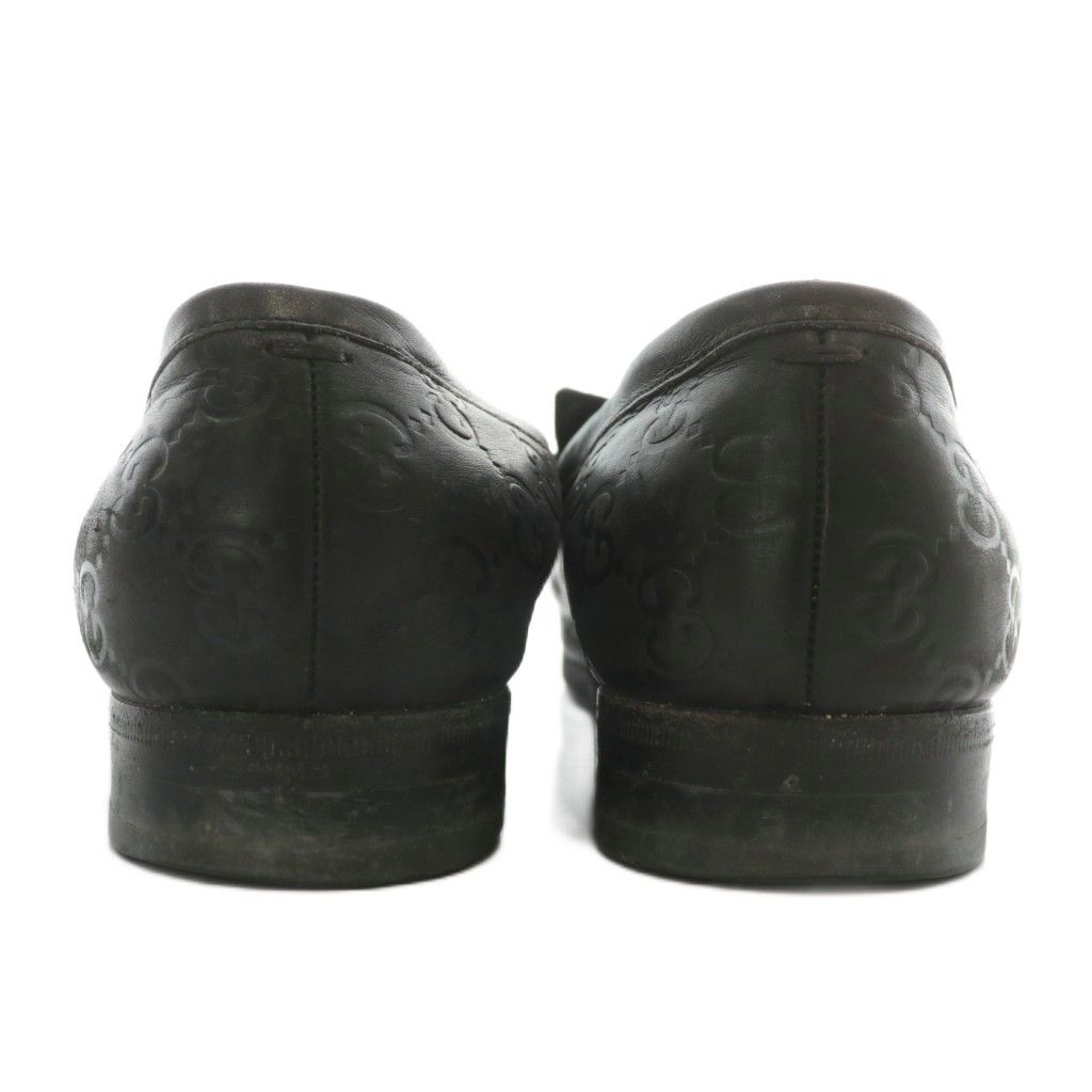 グッチ GUCCI ローファー レザー スクエアトゥ GG柄 型押し 6.5 25.5cm