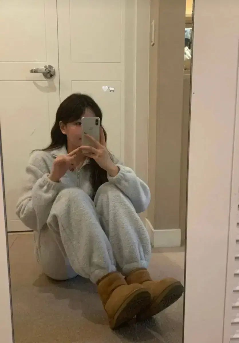 オンデミン フリース セット ライトブルーグレー