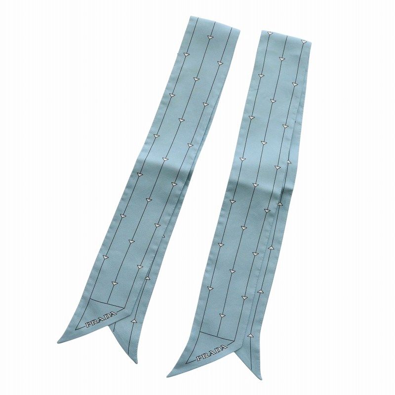 PRADA 三角模様 スカーフ プラダ PRADA スカーフ ストール 2本セット 絹 シルク ツイル 三角模様