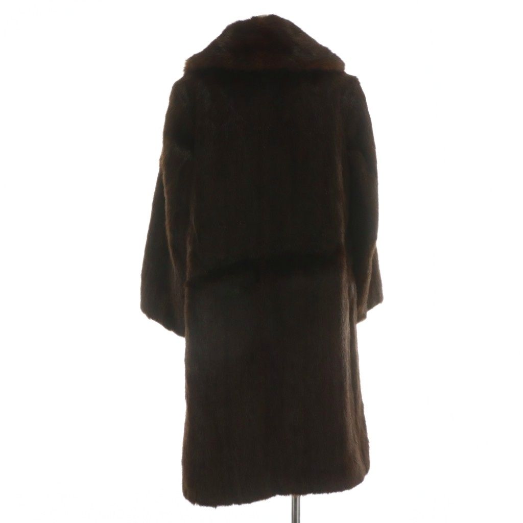 ノーブランド ファーコート アウター 毛皮 ミンク ロング 比翼ボタン