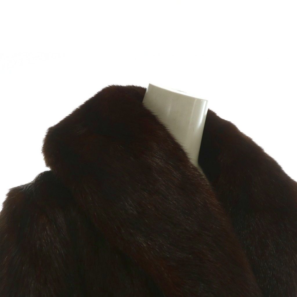 ノーブランド ファーコート アウター 毛皮 ミンク ロング 比翼ボタン