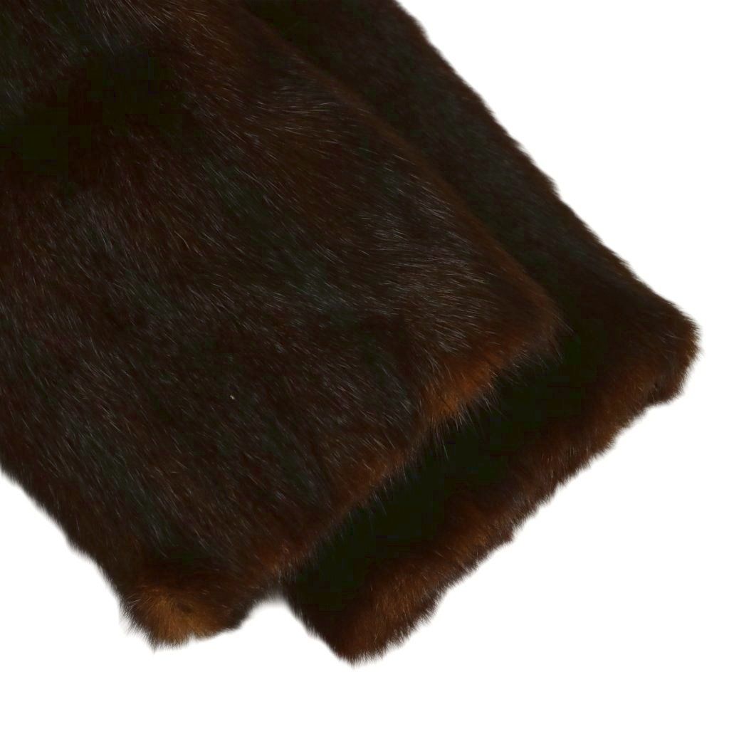 ノーブランド ファーコート アウター 毛皮 ミンク ロング 比翼ボタン