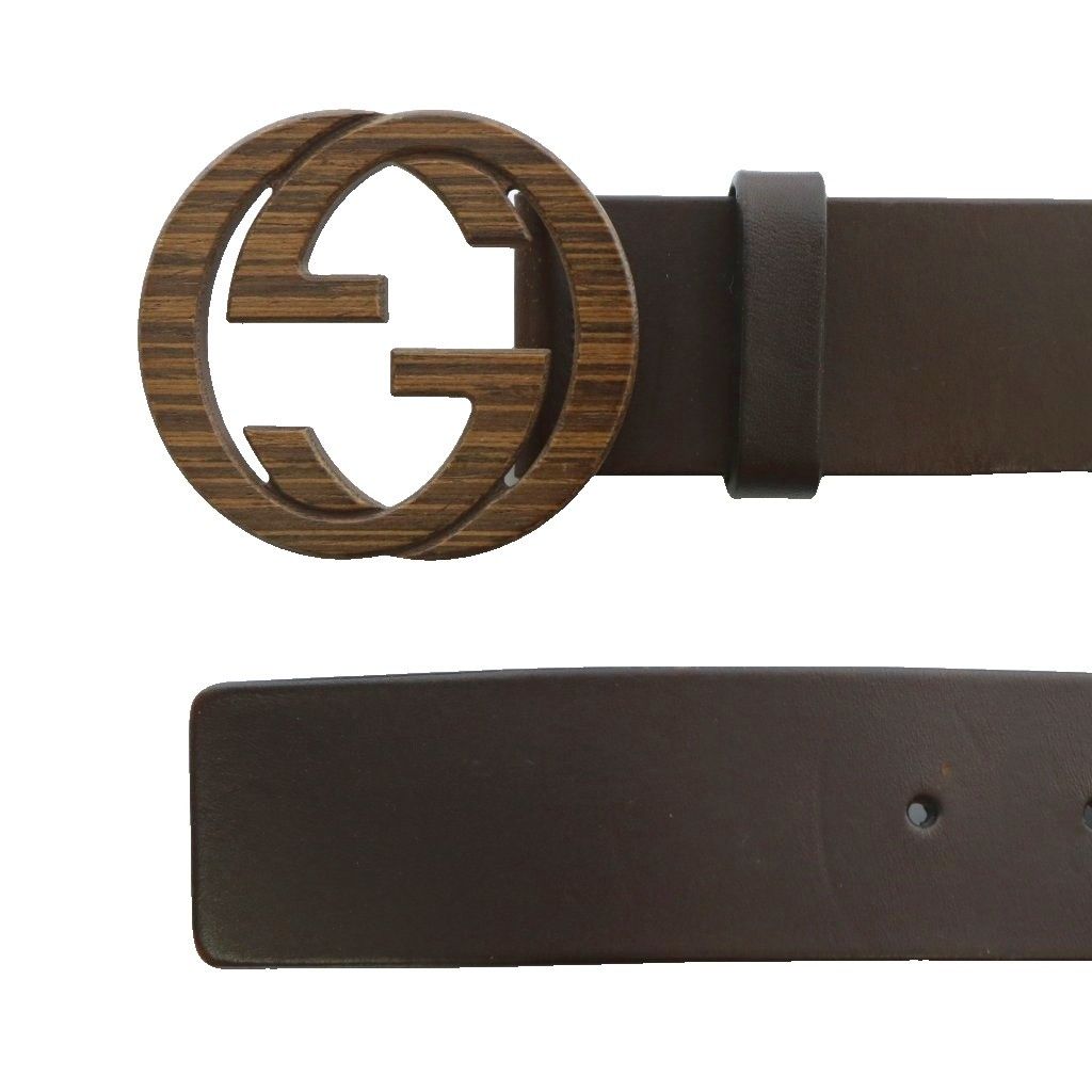 グッチ GUCCI ベルト ハトメ レザー インターロッキング GGバックル