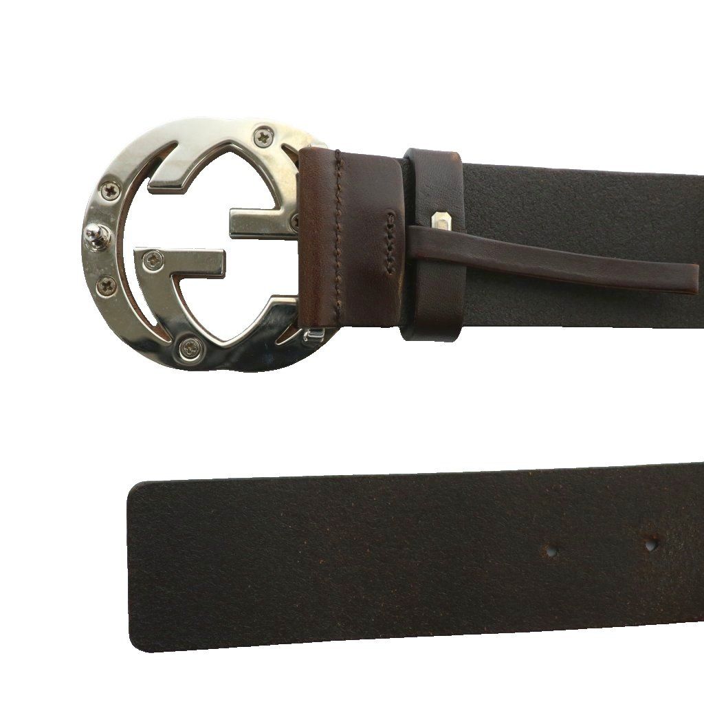 グッチ GUCCI ベルト ハトメ レザー インターロッキング GGバックル