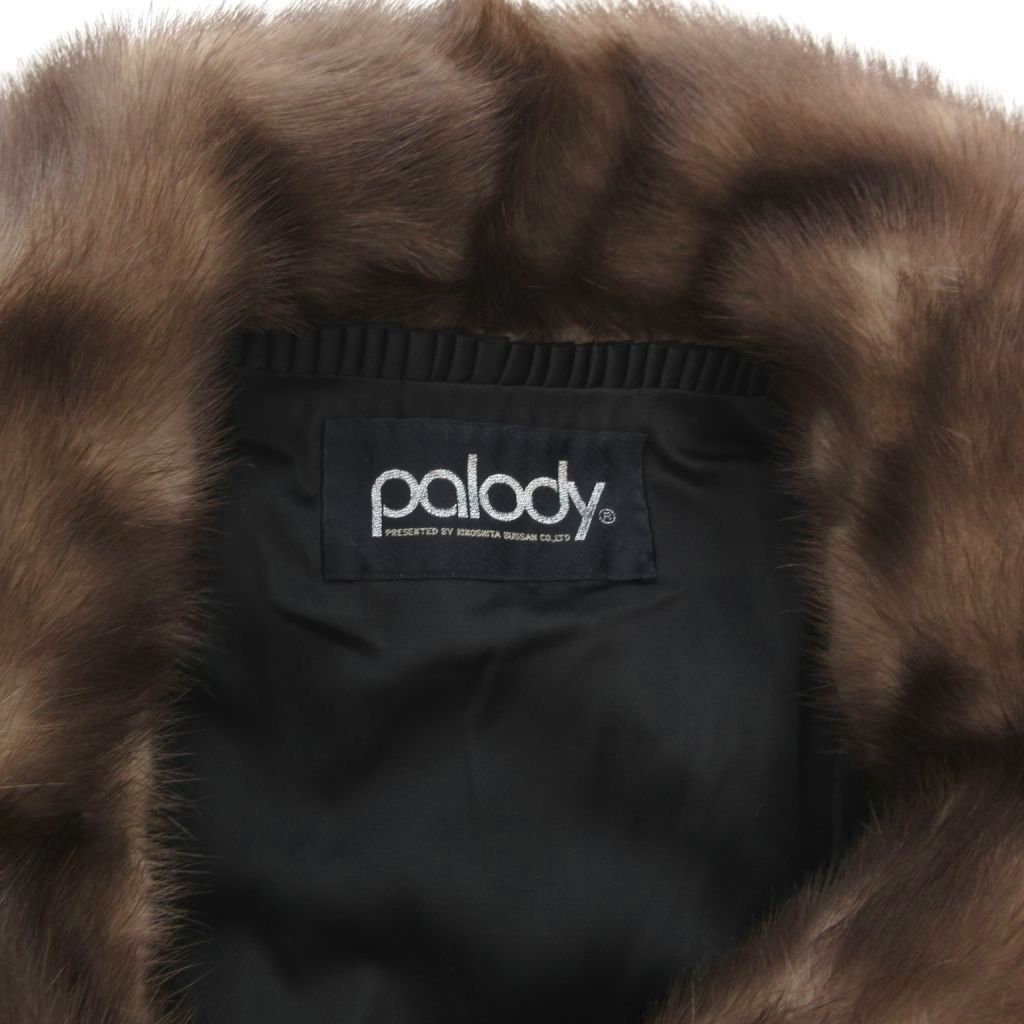 パロディ PALODY ミンクファーコート 毛皮 ミドル丈 9 ライトブラウン