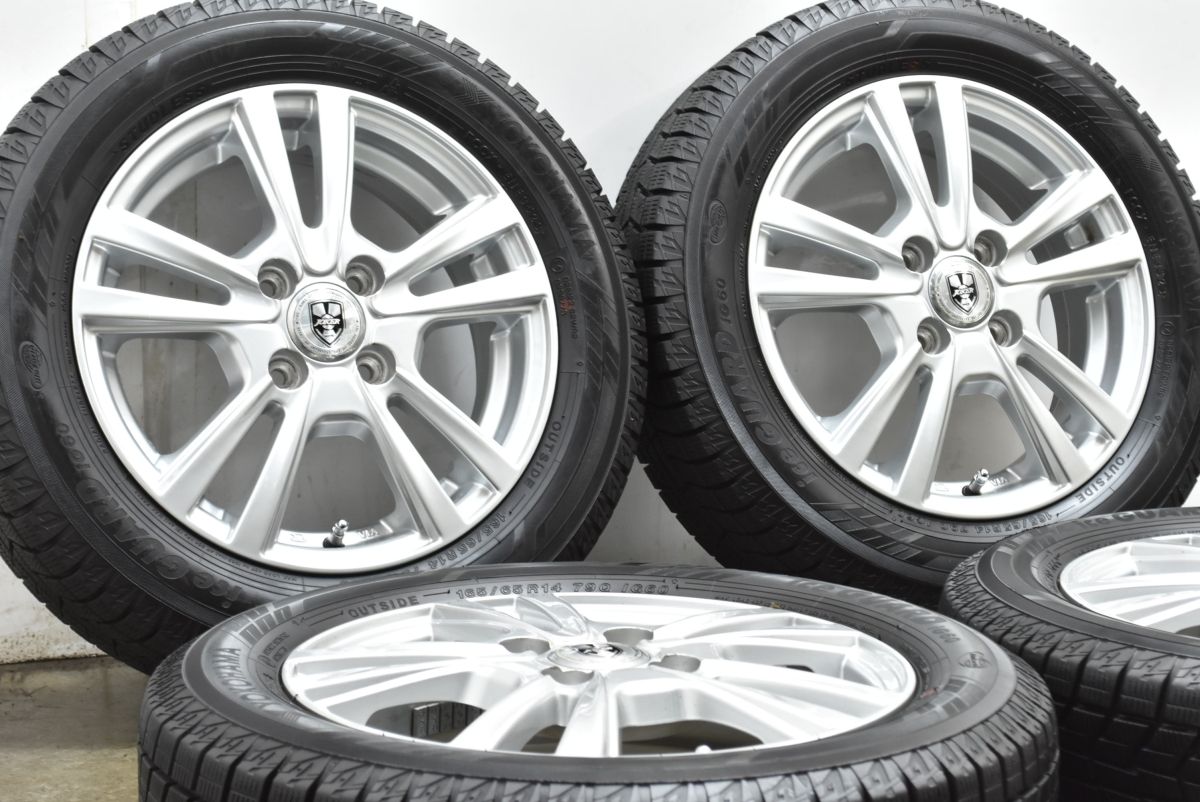 バリ溝スタッドレスタイヤ付き ジョーカー 14 in 4 5 J 45 PCD 100 ヨコハマ アイスガード IG 60 165 65 R ハスラー キャストアクティバ