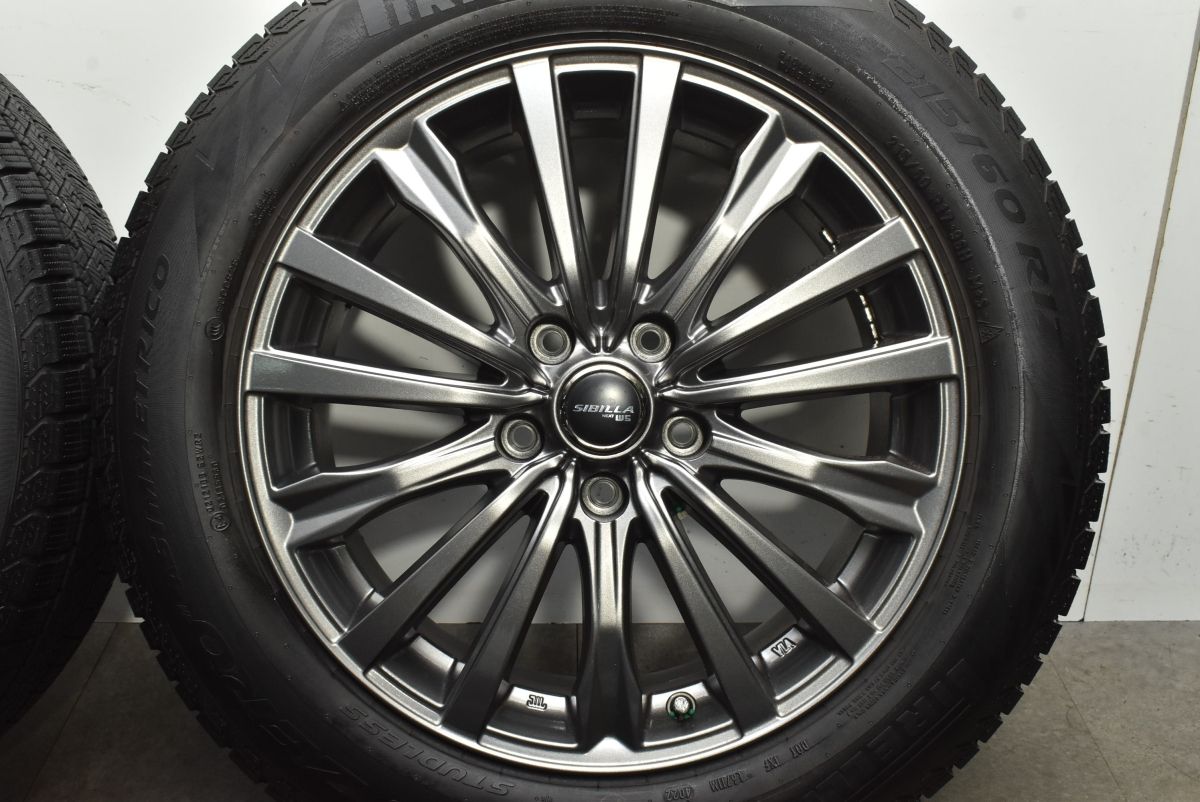  バリ溝 シビラ ネクスト 17 in 7 J 38 PCD 114 3 ピレリ アイスゼロアシンメトリコ 215 60 R アルファード エルグランド エクストレイル 17インチ タイヤ ホイールセット