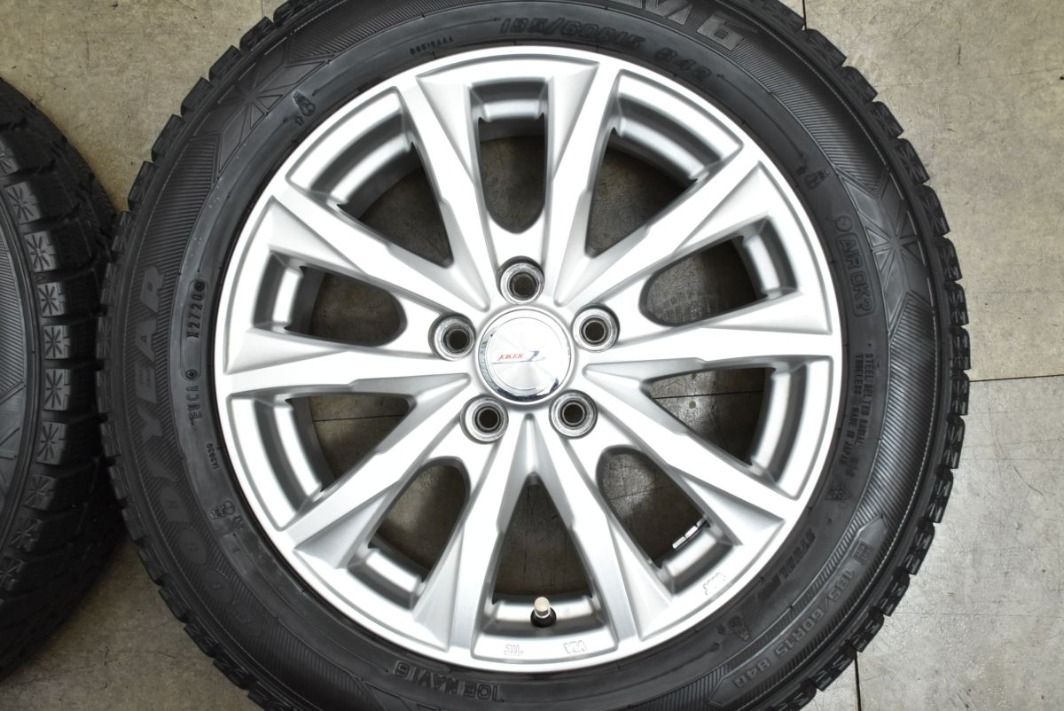  バリ溝 ジョーカー 15 in 6 J 43 PCD 100 グッドイヤー アイスナビ6 185 60 R シャトル グレイス アクア ヴィッツ ノート デミオ 15インチ タイヤ ホイールセット