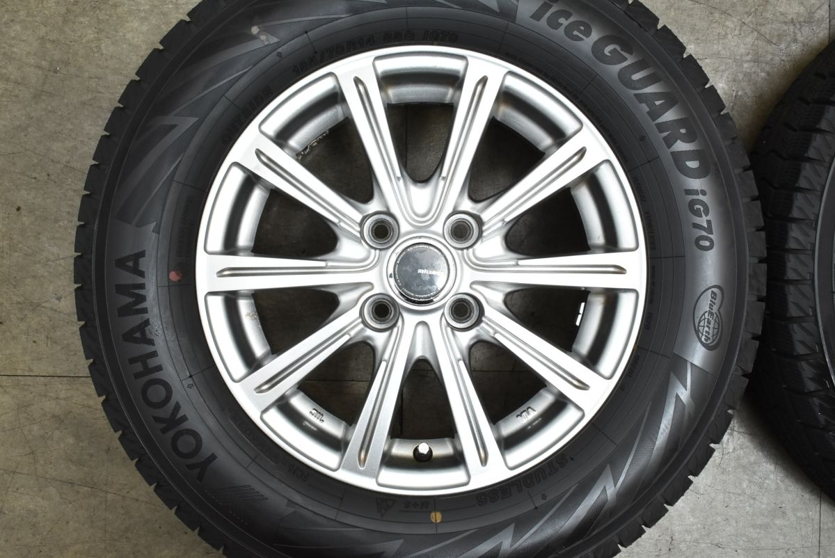 ノート フィット 等に ミルアス 14 in 5 J 38 PCD 100 ヨコハマ アイスガード iG 70 185 R フィールダー アクア ヤリス ヴィッツ