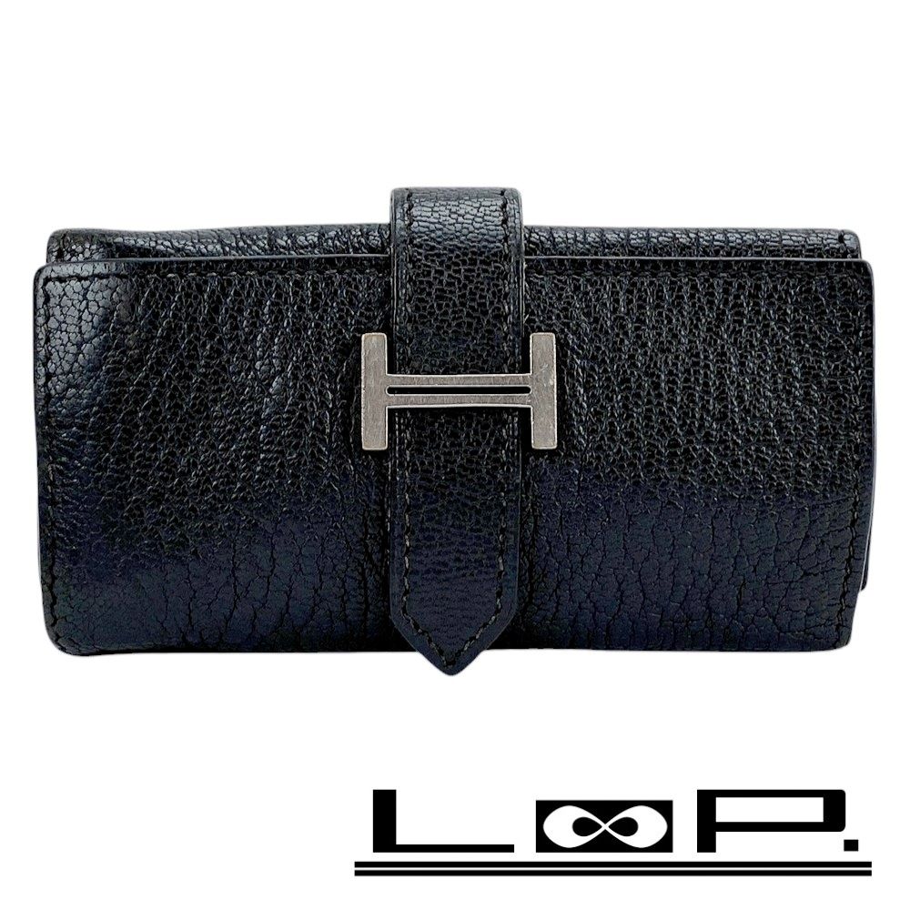 ■■ エルメス ベアン キーケース 4 連 鍵 シェーブル ブラック □I刻 【386435】5