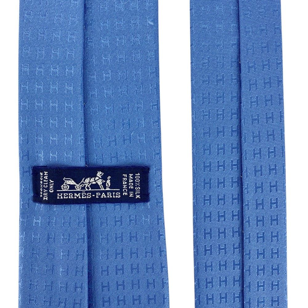 ■新品■　エルメス ネクタイ ビジネス メンズ シルク ライトブルー 水色 箱 【15995】5 HERMES - □新品□ エルメス ネクタイ ビジネス メンズ シルク ライト