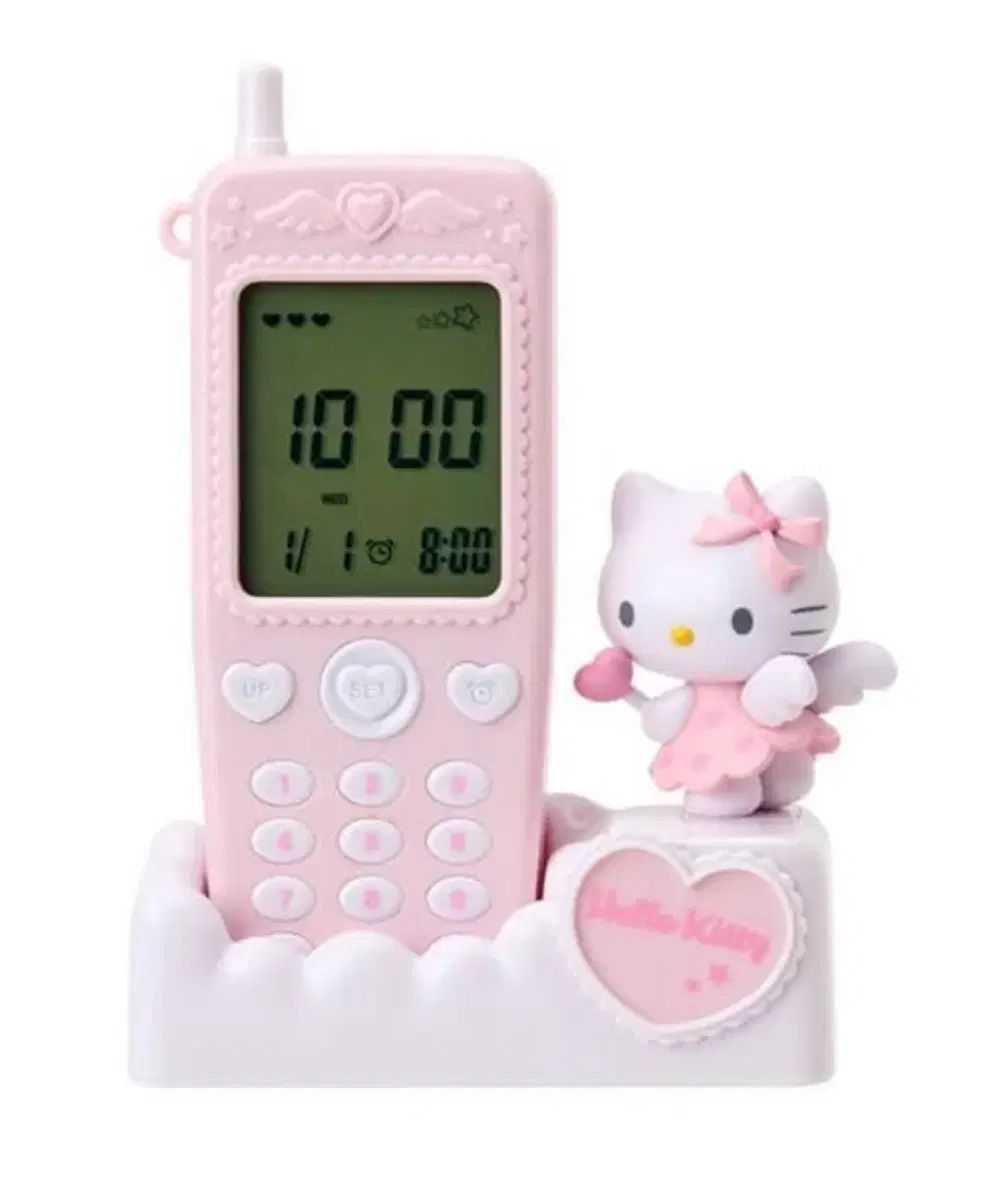 発送中 ハローキティ 夢見る スマートフォン 卓上時計 天使 エンジェル キティ