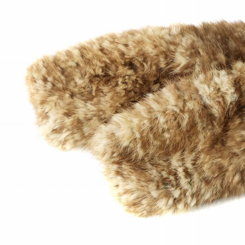 ノーブランド品 毛皮コート ミンクファー ナチュラル ツイード