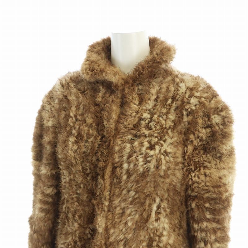ノーブランド品 毛皮コート ミンクファー ナチュラル ツイード