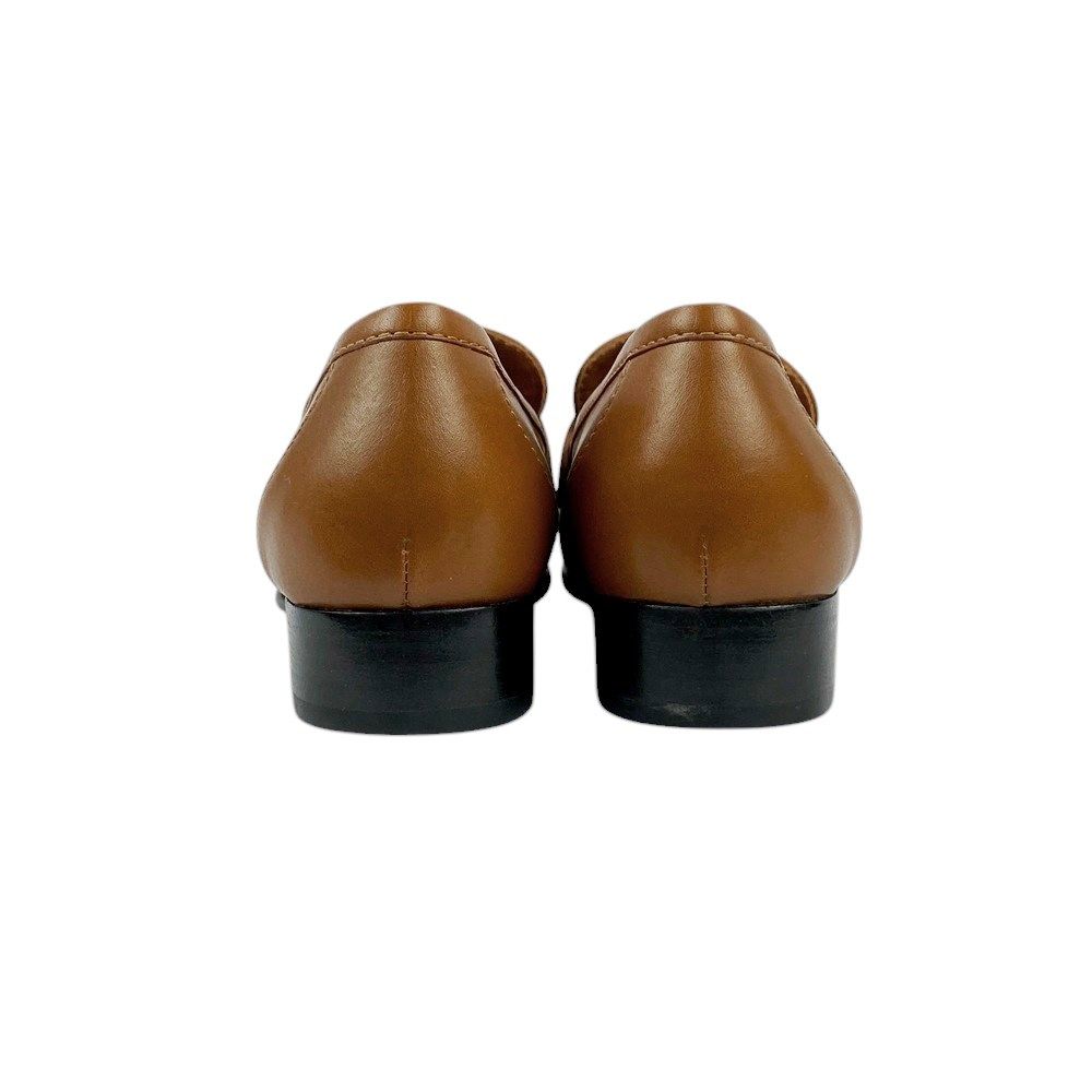 超美品 エルメス レザー ケリー ローファー シューズ 35 1/2 茶 □新同□ エルメス ケリー ローファー シューズ 靴 レザー ブラウン 茶