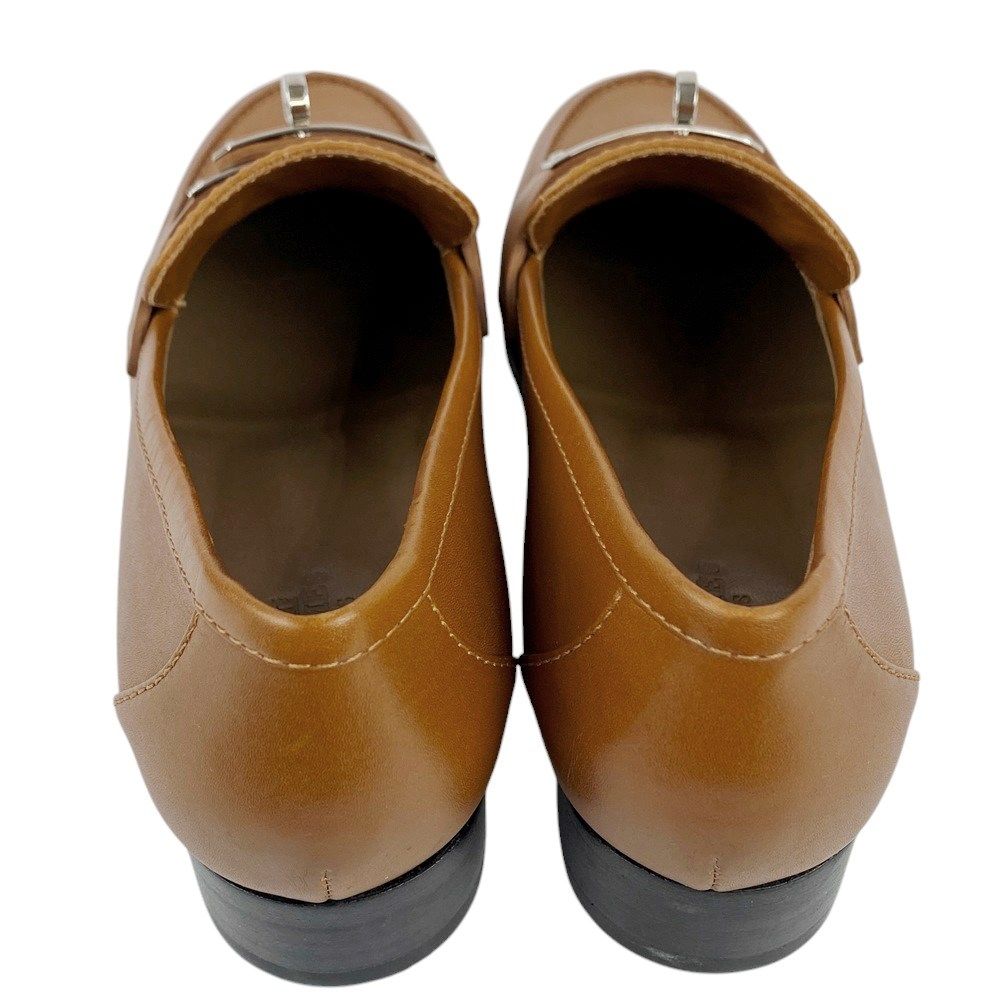 超美品 エルメス レザー ケリー ローファー シューズ 35 1/2 茶 □新同□ エルメス ケリー ローファー シューズ 靴 レザー ブラウン 茶