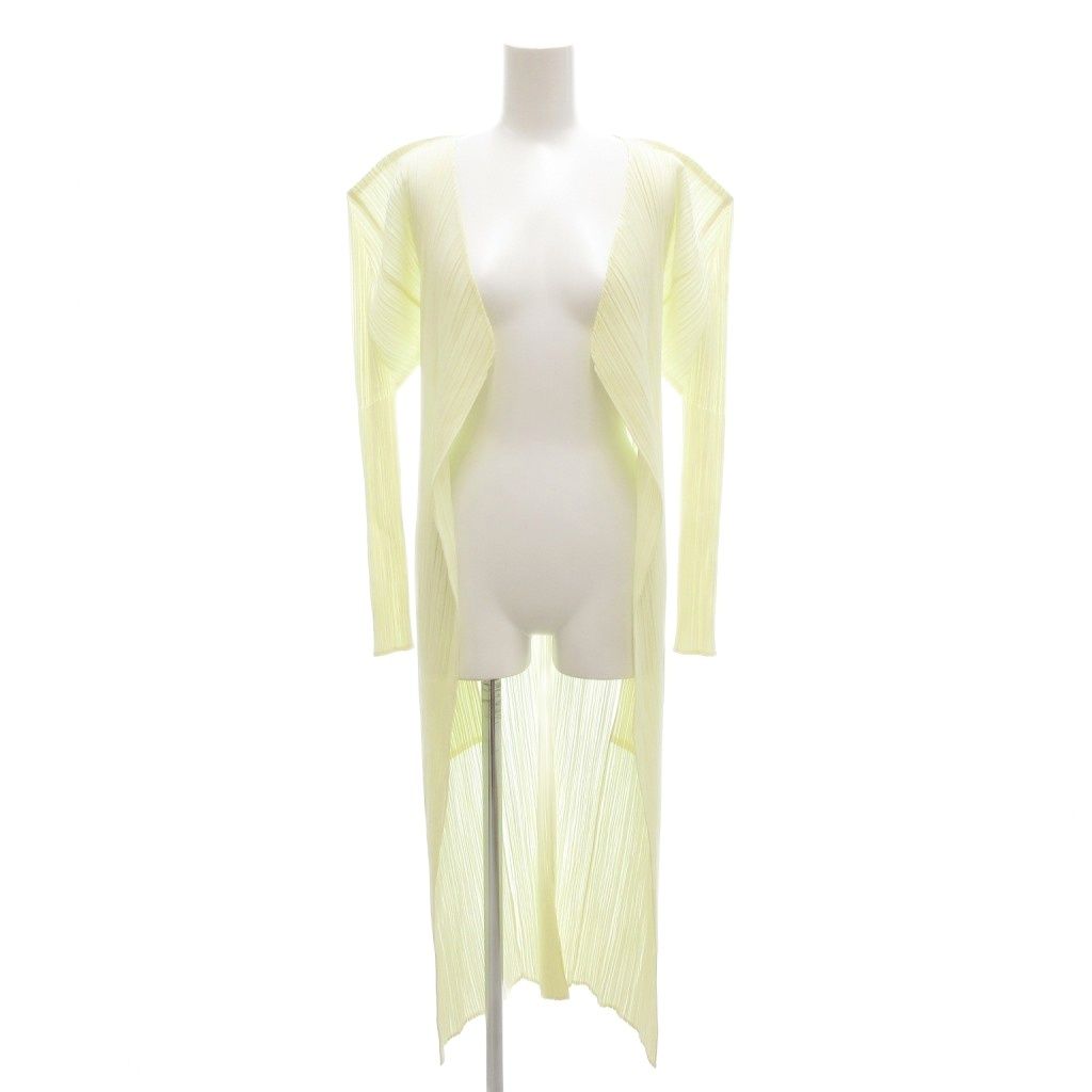 プリーツプリーズ　プリーツ加工　ロングカーディガン　羽織り　ベージュ　3 プリーツプリーズ PLEATS PLEASE イッセイミヤケ タグ付き