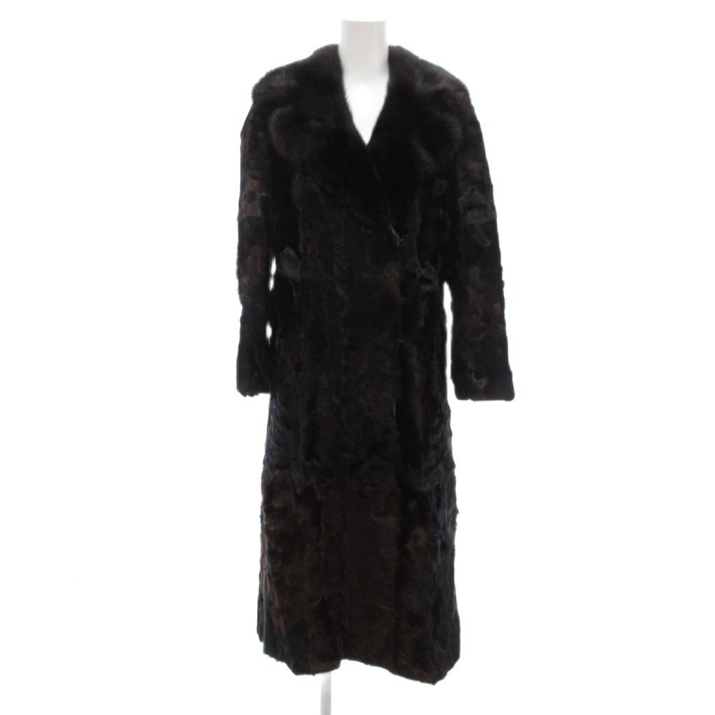 パロディー Palody ファーコート 毛皮 ミンク ロング丈 ダークブラウン