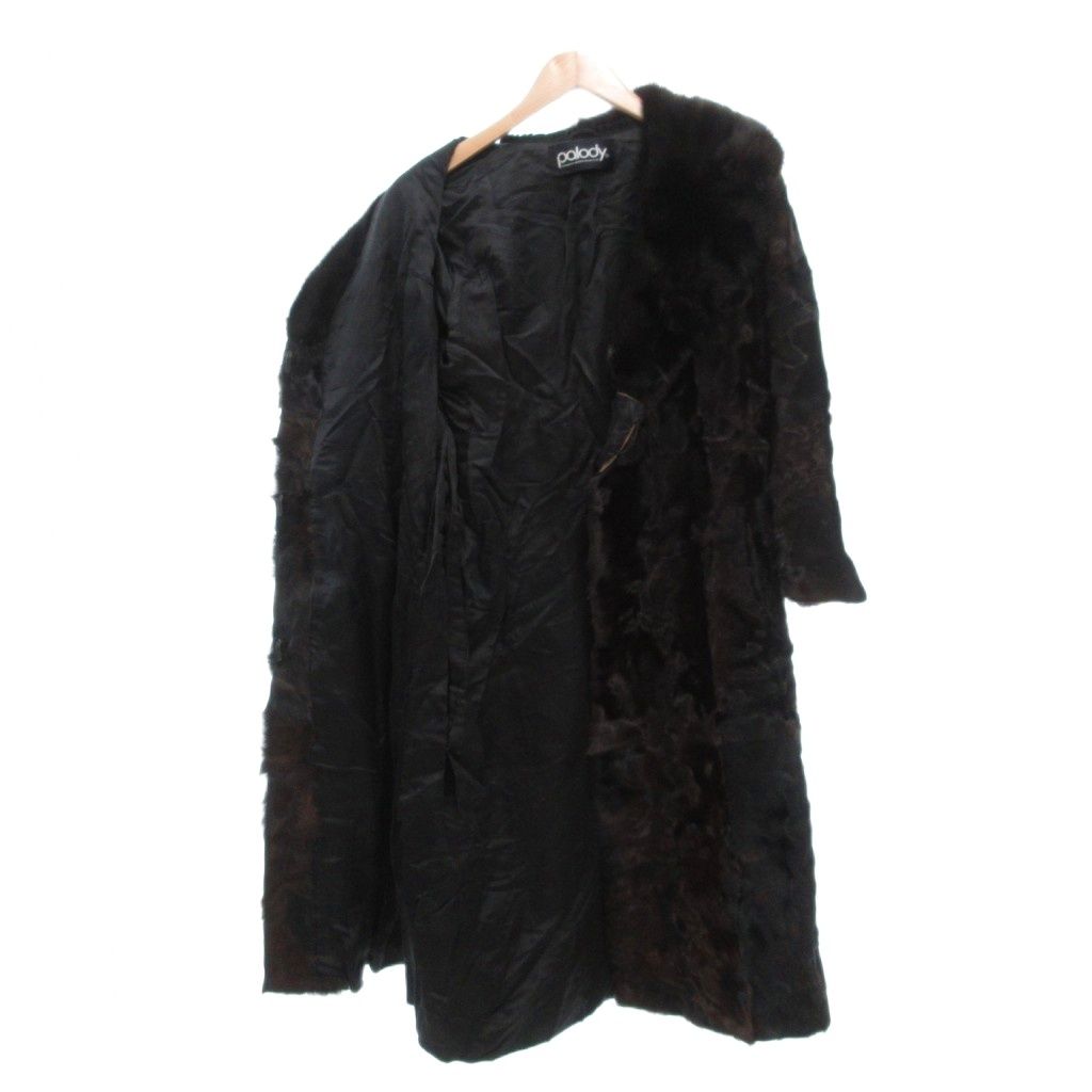 パロディー Palody ファーコート 毛皮 ミンク ロング丈 ダークブラウン