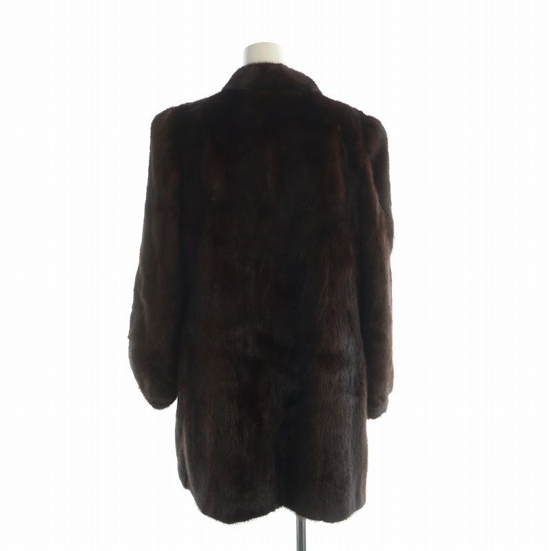最終お値下げ◎サガミンク サファイア ミドル丈 ファーコート 13 サガミンク SAGA MINK 金サガ ダークミンク ファー コート ミドル 毛皮