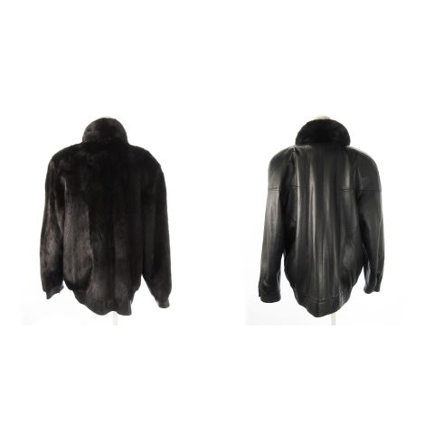 ノーブランド リバーシブル ミンクファージャケット レザージャケット