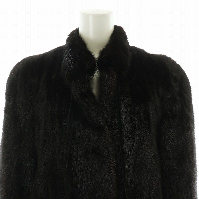 ブラックグラマ BLACKGLAMA ミンクファー コート 毛皮 ハーフ 茶