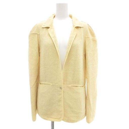 フェンディ FENDI ジャケット シングル 40 イエローベージュ /UO