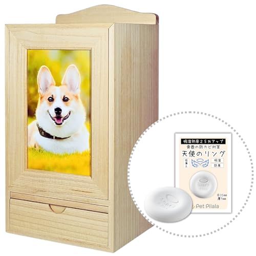 ペット 仏壇 メモリアルボックス 骨壺収納 桐 天使の寝室 4寸 5寸 6寸 シンプル 写真フレーム 防虫 防臭 防腐 天然無垢材 仏具 犬 猫 防カビ剤付属 Mサイズ 6寸用 se