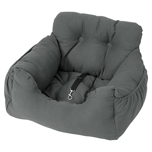ぼん家具 ペット用 ドライブベッド ドライブボックス 車用ペットシート 座席シート 飛び出し防止フック付 Mサイズ グレーse